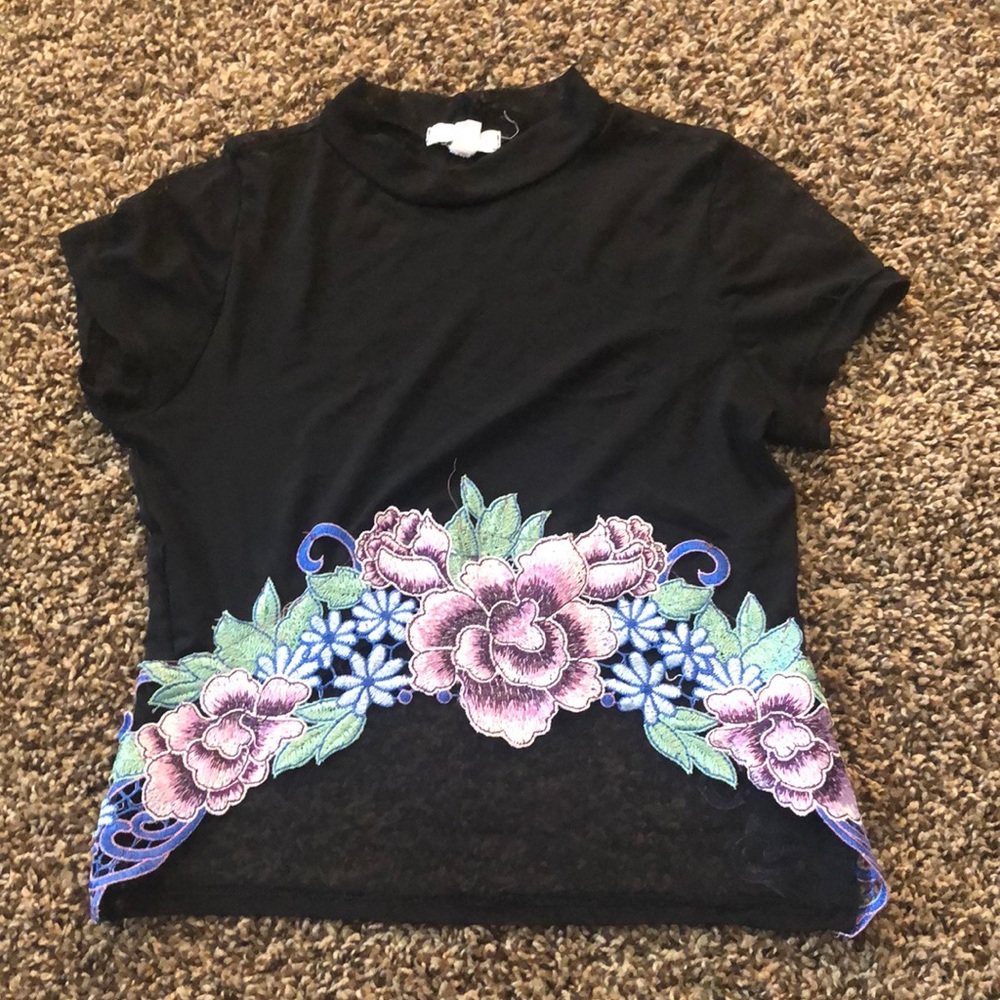 Black mesh festival top